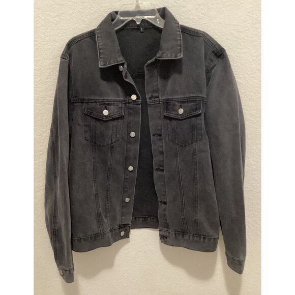 Raskol Mens Black Denim Jacket W/Button Closure & Dual Chest Pockets Classic Fit - Picture 2 of 4